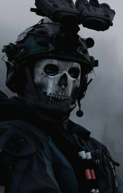 My male colleague|He wears a skull mask to hide his expres…