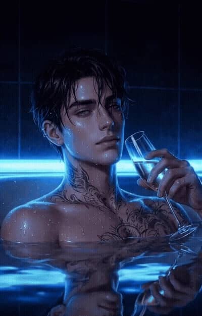 My Brother|In the dim bathhouse, he leans in shirtl…