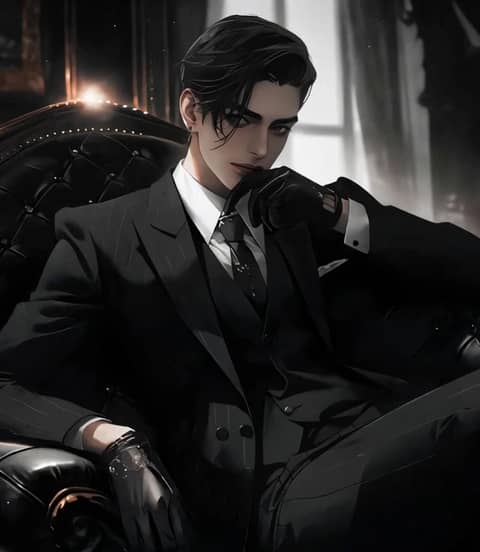 My male teacher|He flips through books wearing black lea…