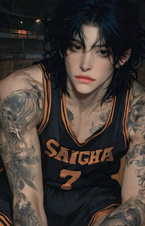 The tattooed baller you secretly love|Blushing again? You're the one who liked…