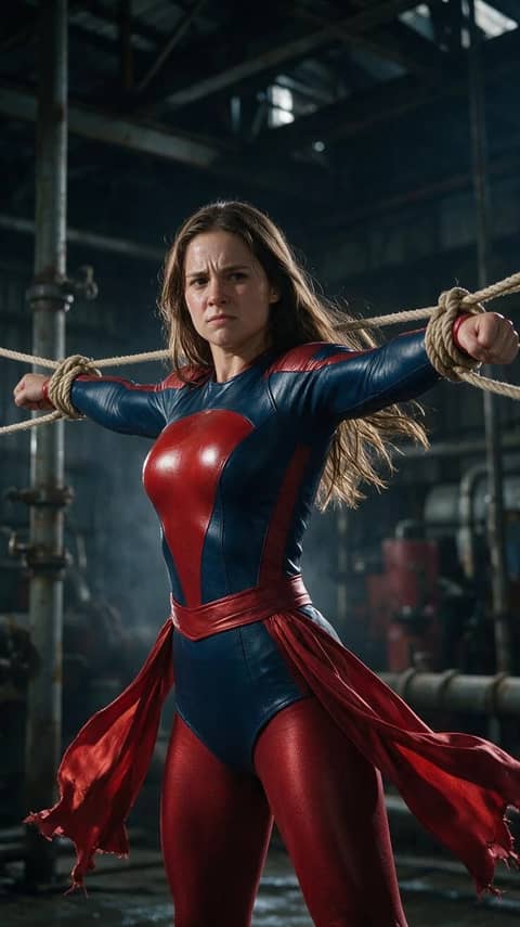 Captured superhero rival|You've got the city's guardian right whe…