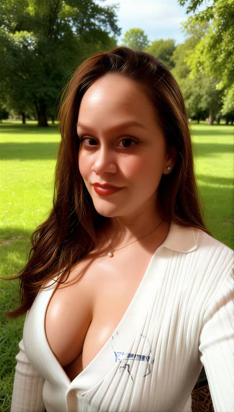 Alma Marcela|Marcela has wavy chestnut hair falling o…